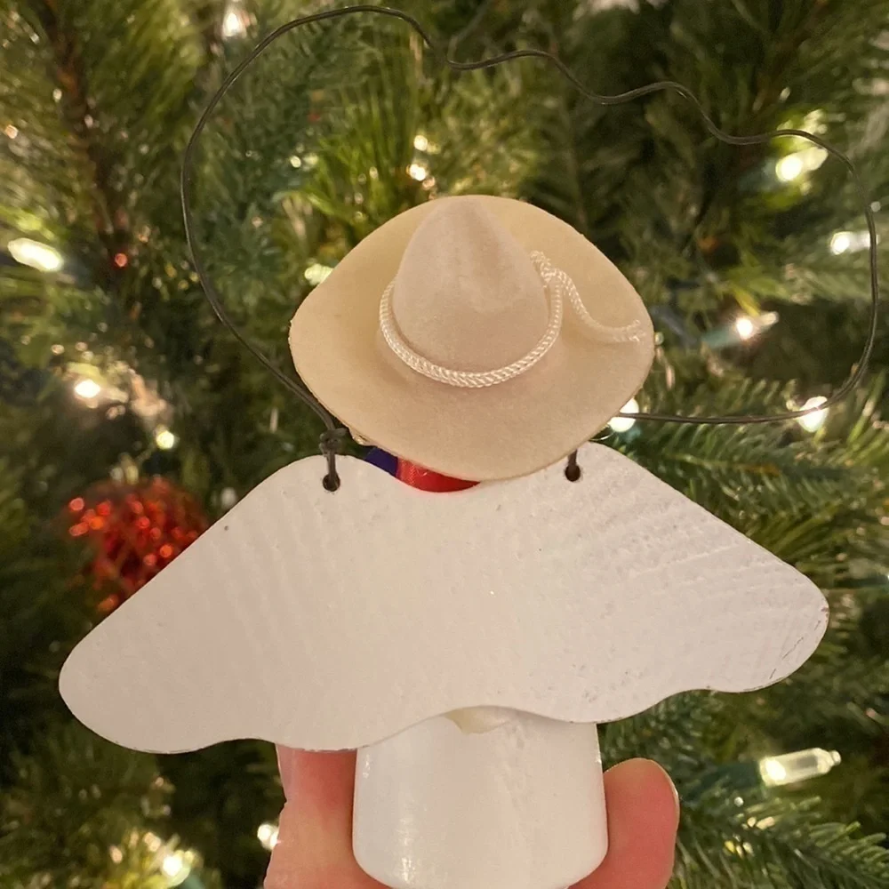 Vintage Angel Cowgirl Ornament Handmade In Texas
